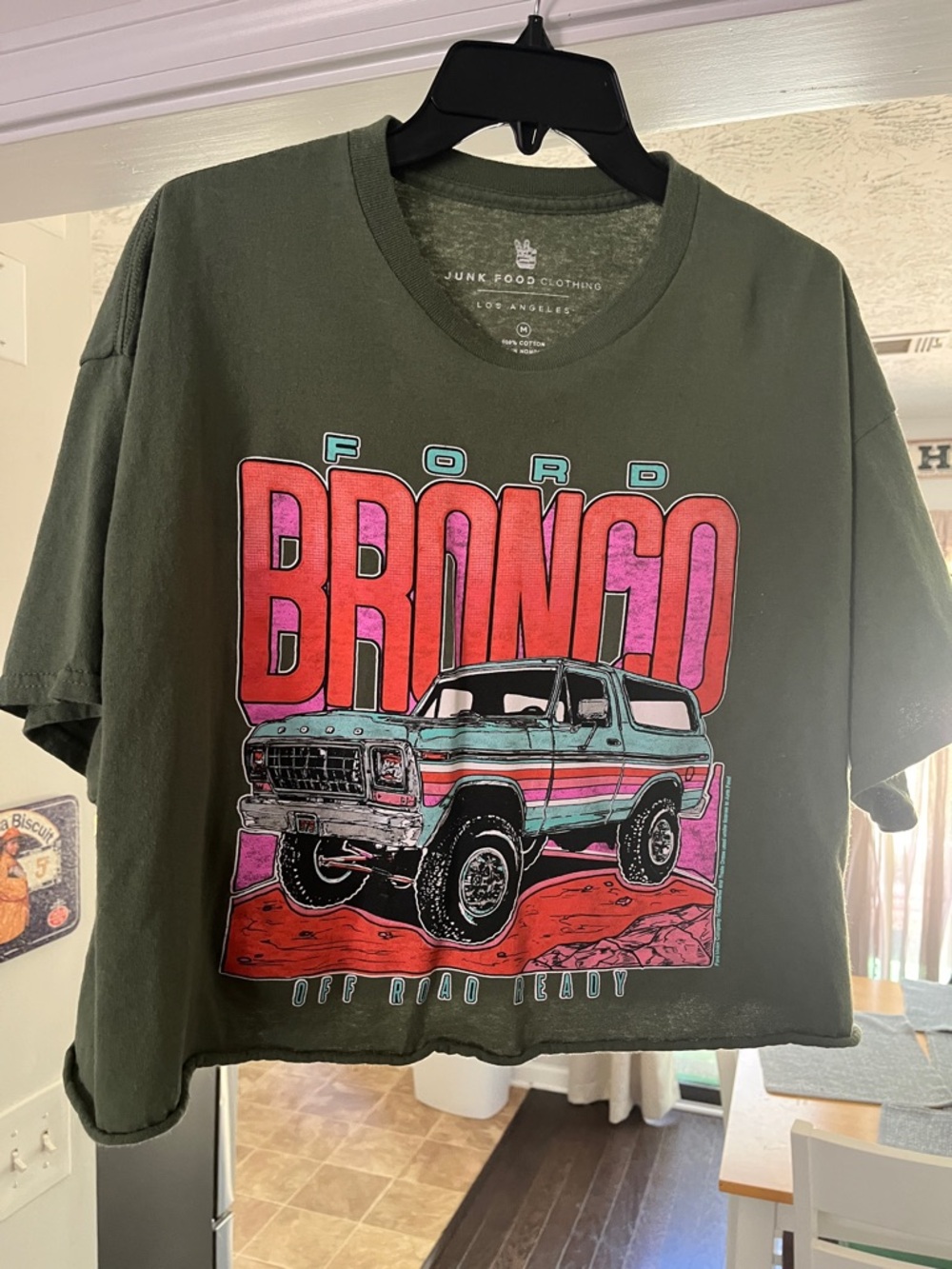 Ford Bronco by Junk Food Clothing Olive Green cropped Tee